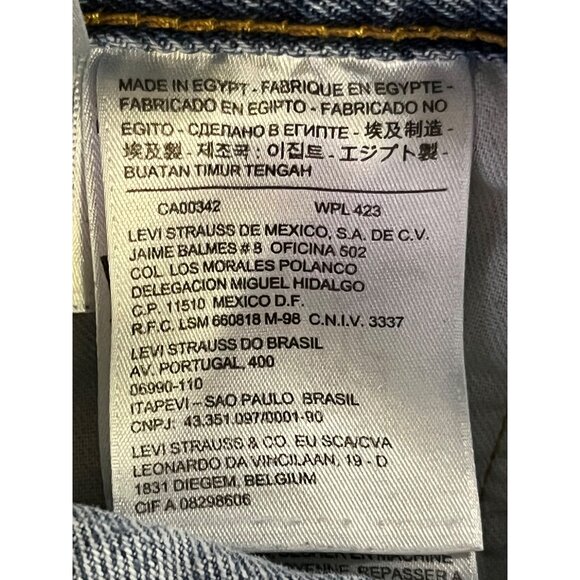 Levi’s 501 Jeans Mens 35x34 Blue Denim Button Fly Made in Egypt Used - Picture 8 of 15
